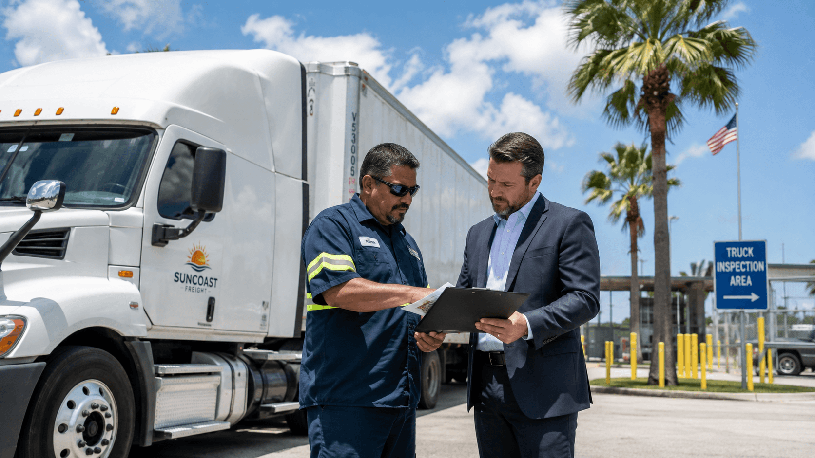 Commercial truck involved in a Florida accident liability investigation