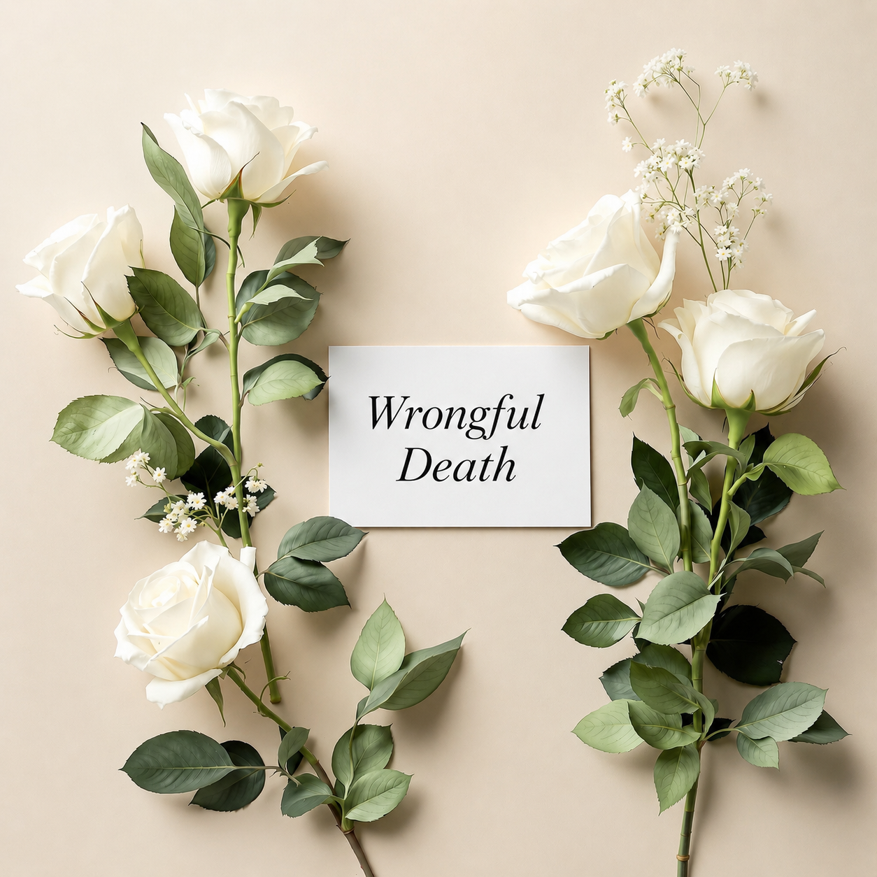 Family in a serious, reflective moment after a wrongful death loss